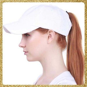 Ponytail Baseball Cap in White